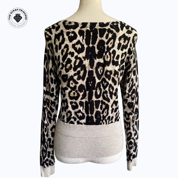 INC International Concepts Leopard Print Lightweight Sweater, Size Small - Picture 3 of 9